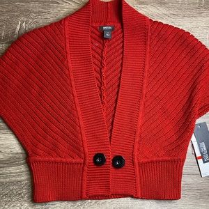 Kenneth Cole Red Crop Cardigan